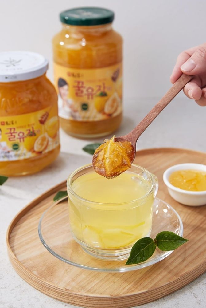 Photo of Korean citrus tea made from yuza fruit.