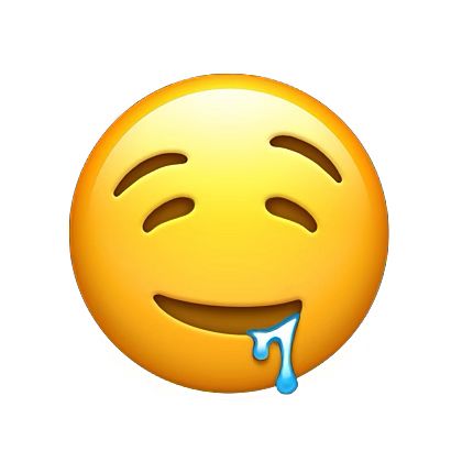 Emoji, dem der Speichel aus dem Mund läuft. 