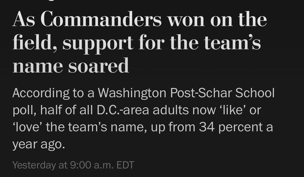 Commanders fans’ support for the team name is up dramatically now that they’re good