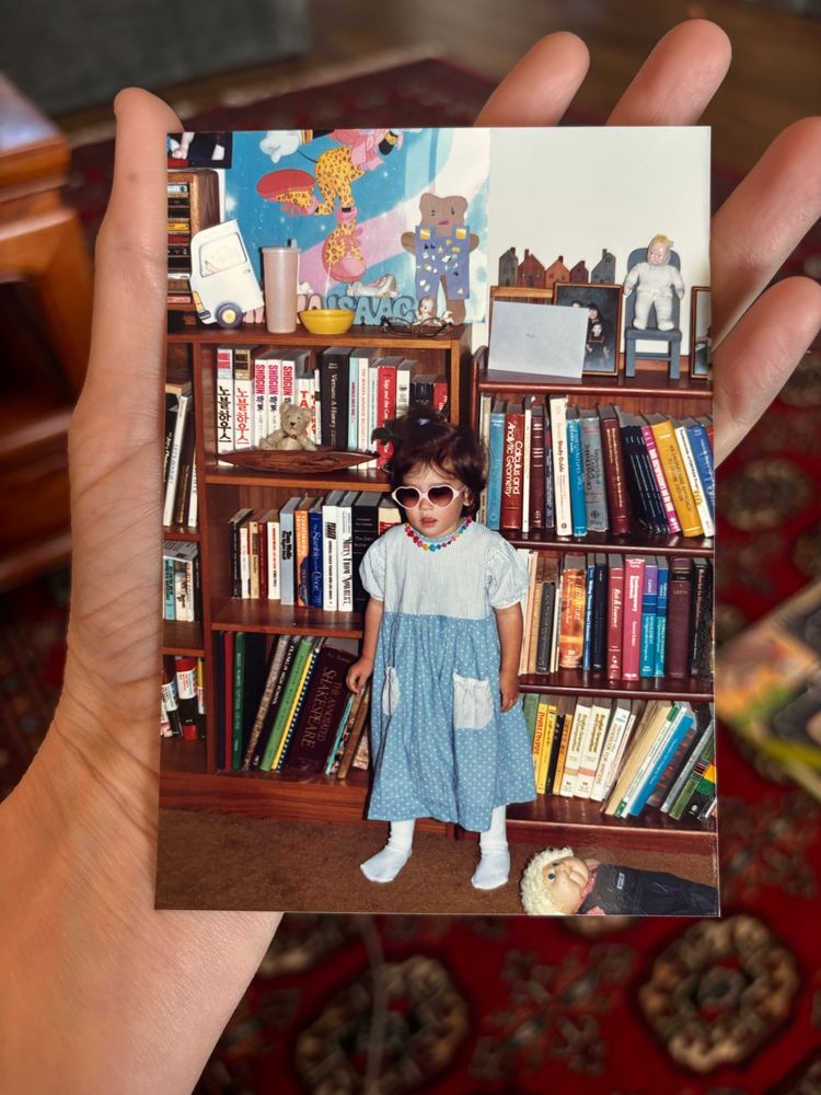 Three year old Mina wearing sunglasses inside like a boss 