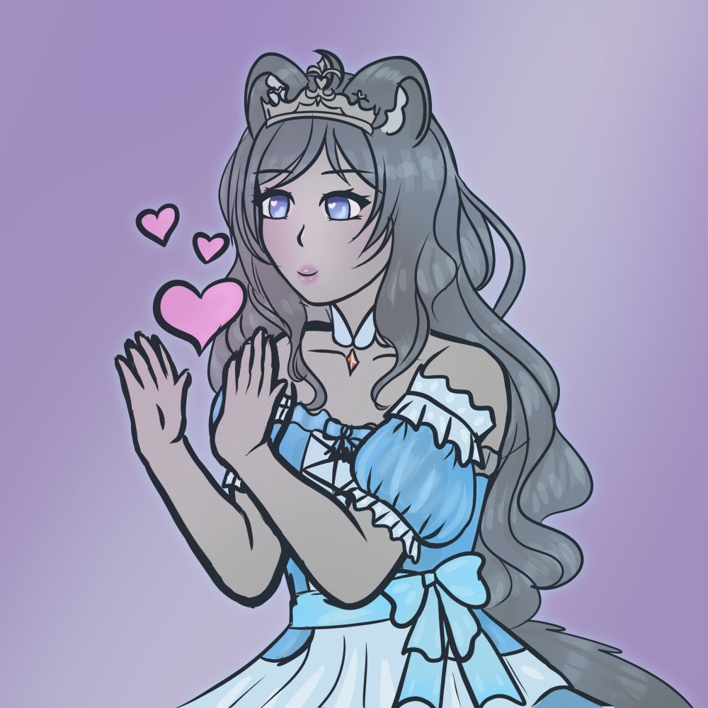 A cute chinchilla princess vtuber.
