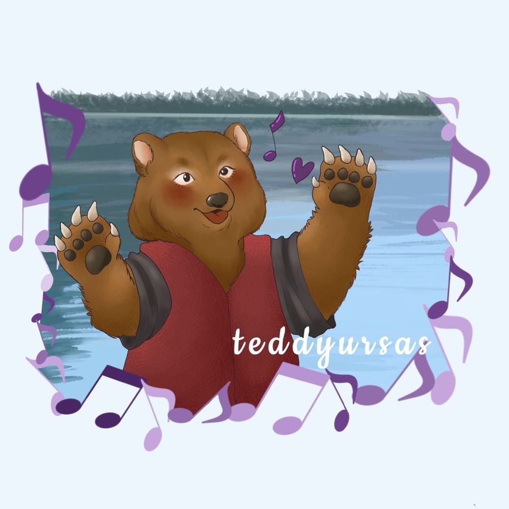 Drawing of Taehyung (in the soop) as a bear