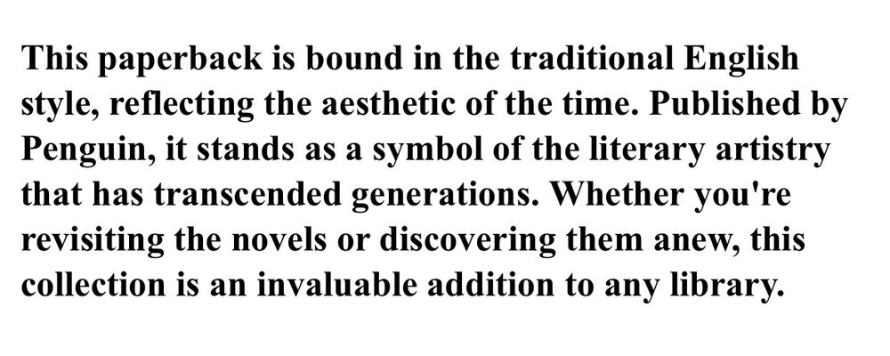 This paperback is bound in the traditional English style, reflecting the aesthetic of the time. Published by Penguin, it stands as a symbol of the literary artistry that has transcended generations. Whether you're revisiting the novels or discovering them anew, this collection is an invaluable addition to any library.