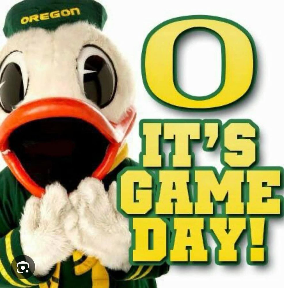 Picture of Oregon Duck with text: It’s Game Day.
