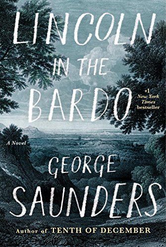 George Saunders’ “Lincoln in the Bardo" audiobook cover, with moody landscape imagery that evokes the book's emotional depth. #bookchallenge