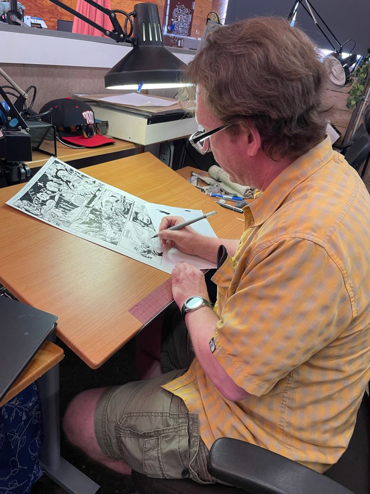 John at work.