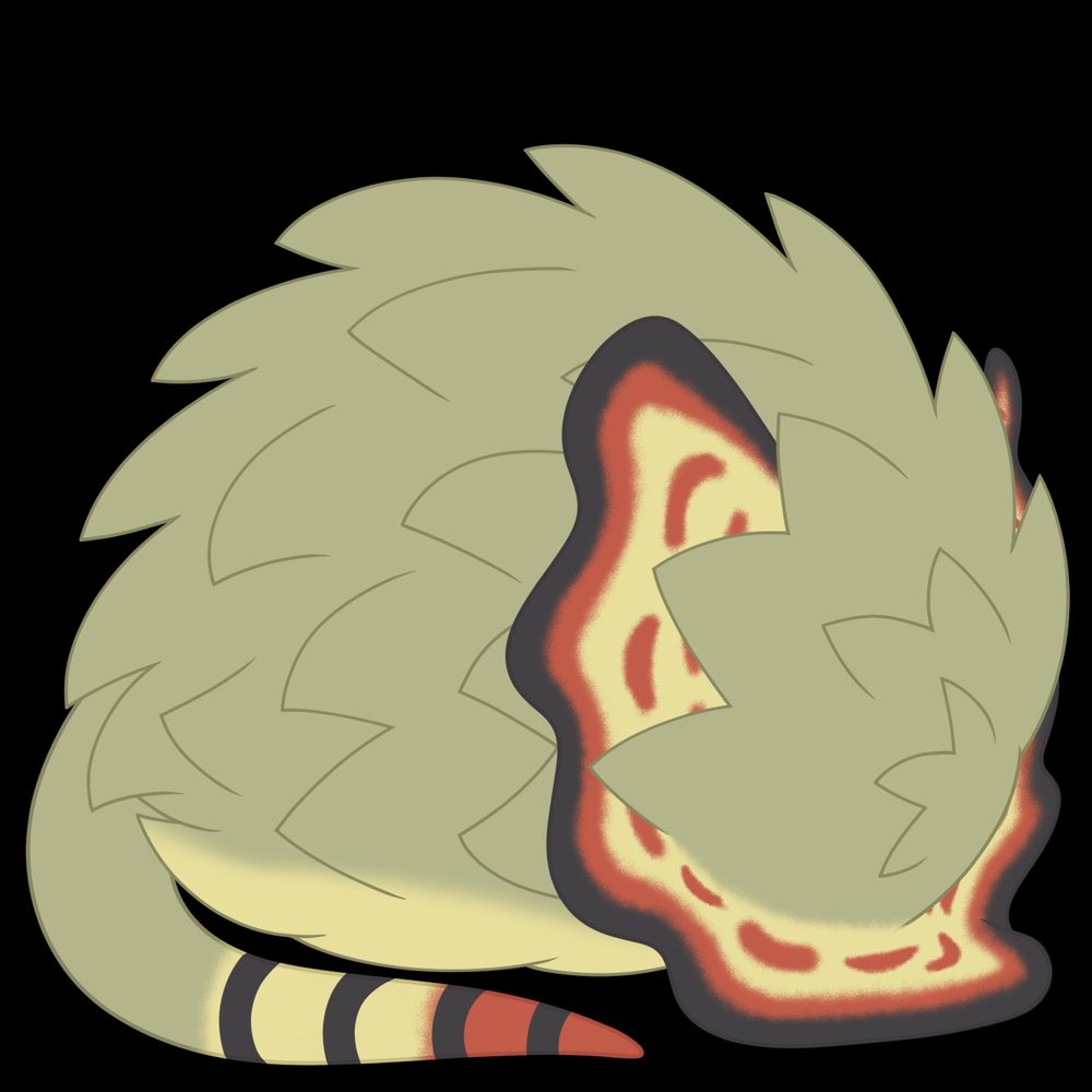 A Tribble stylized with a frill and tail to look like Lizardguy's OC and Vtuber rig