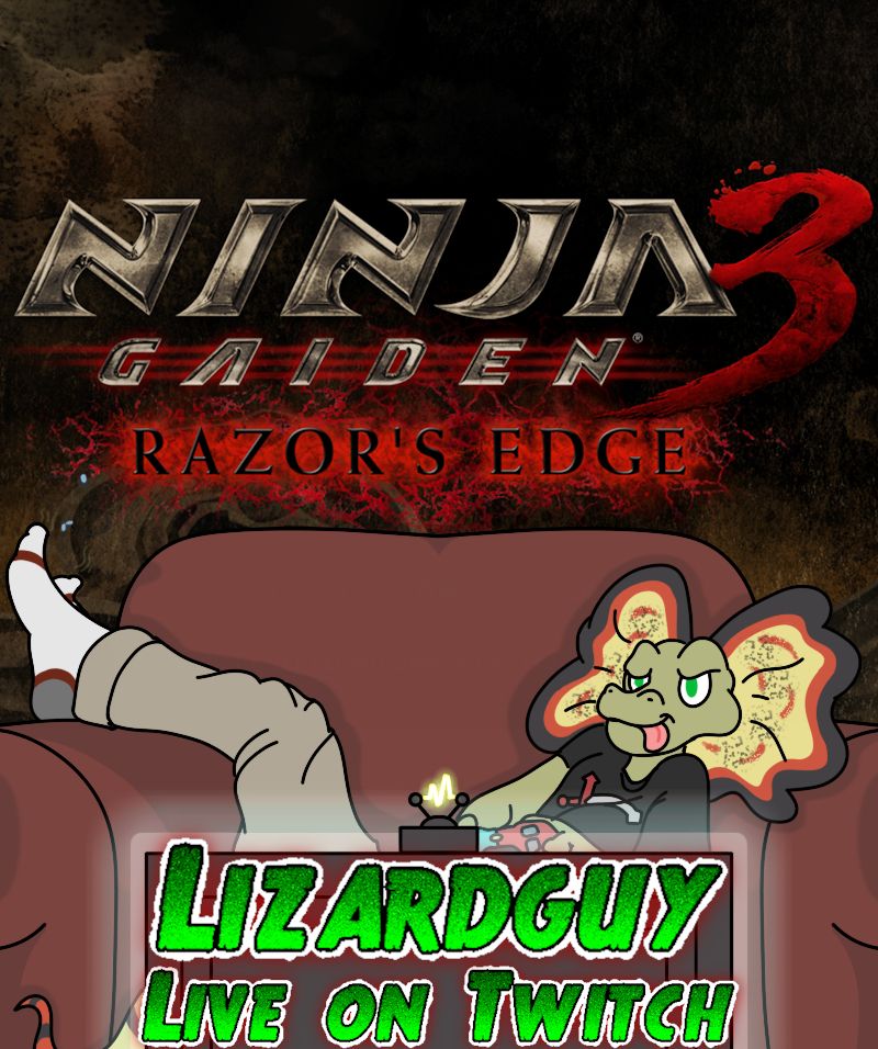Lizardguy Live on Twitch with Ninja Gaiden 3 Razor's Edge ad