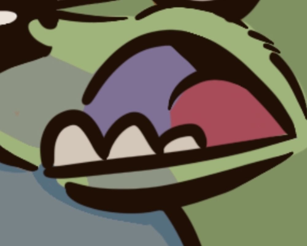 Simplified zombie mouth for the October icon of my fursona.