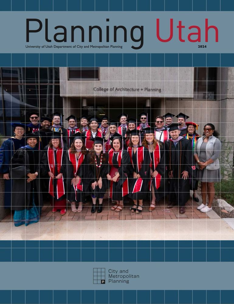 The front cover of a magazine titled “Planning Utah.” The cover include a photo of a graduating student class