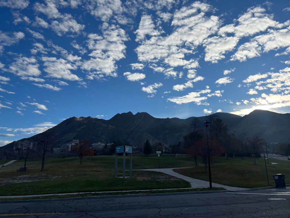 Hills in the early morning with clouds
