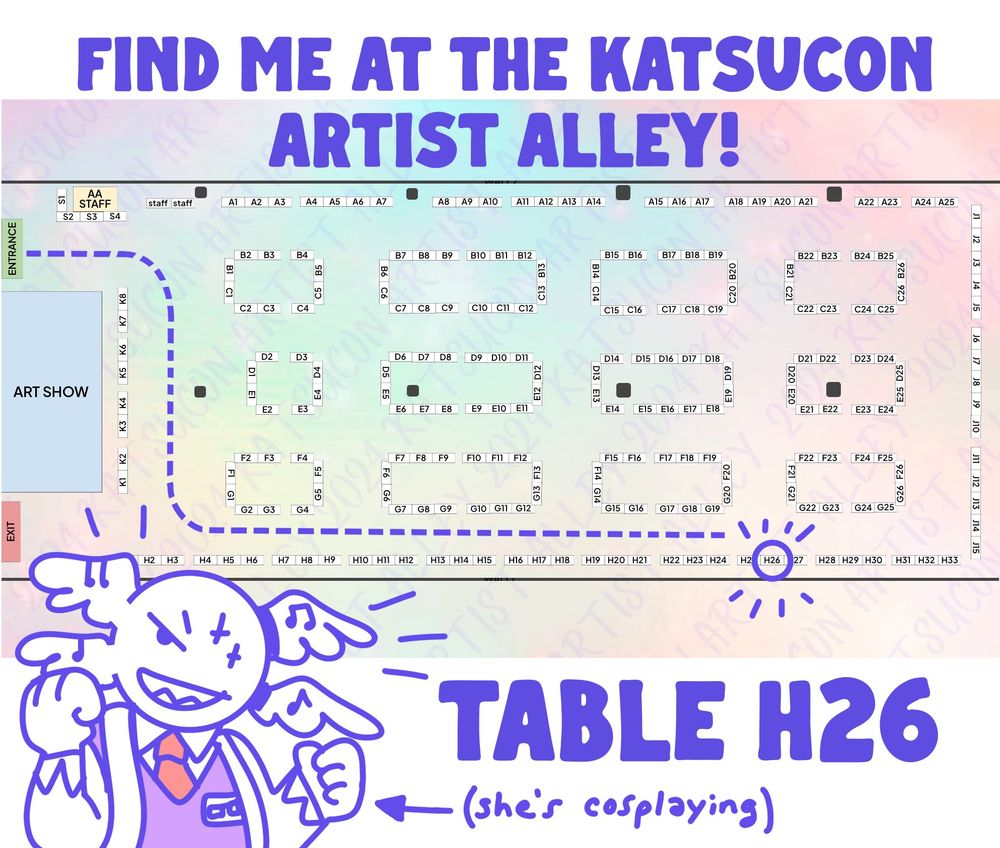 Find me at table H26!