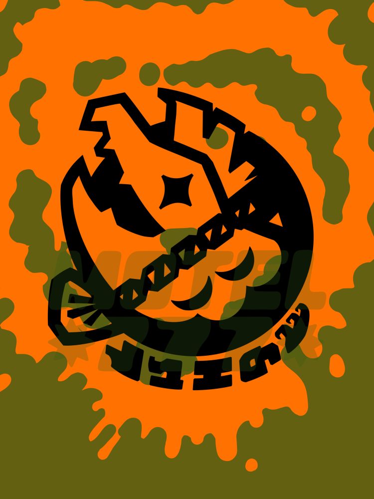 A logo of a cohozuna, with text that reads “XTRA (wave)” in a fictional splatoon language.