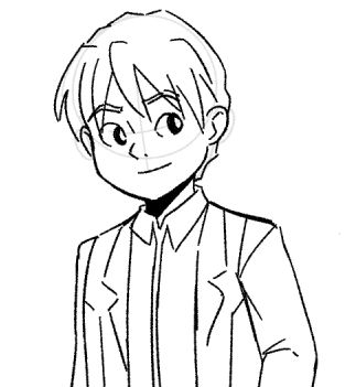 A drawing of Quatre Raberba Winner from Gundam Wing