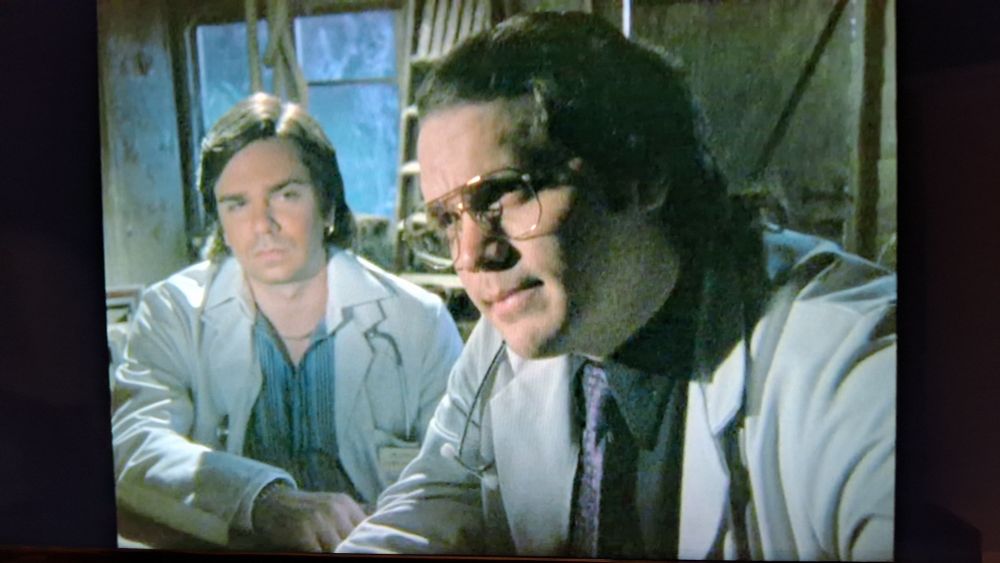 Screenshot of Matt Berry on the left and Matthew Holness on the right, im 'Darkplace'