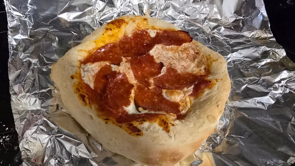 Homemade pepperoni pizza 