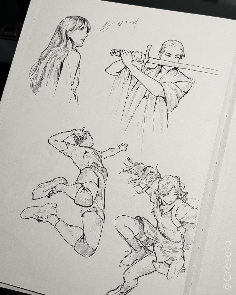 Ballpoint pen pose practice