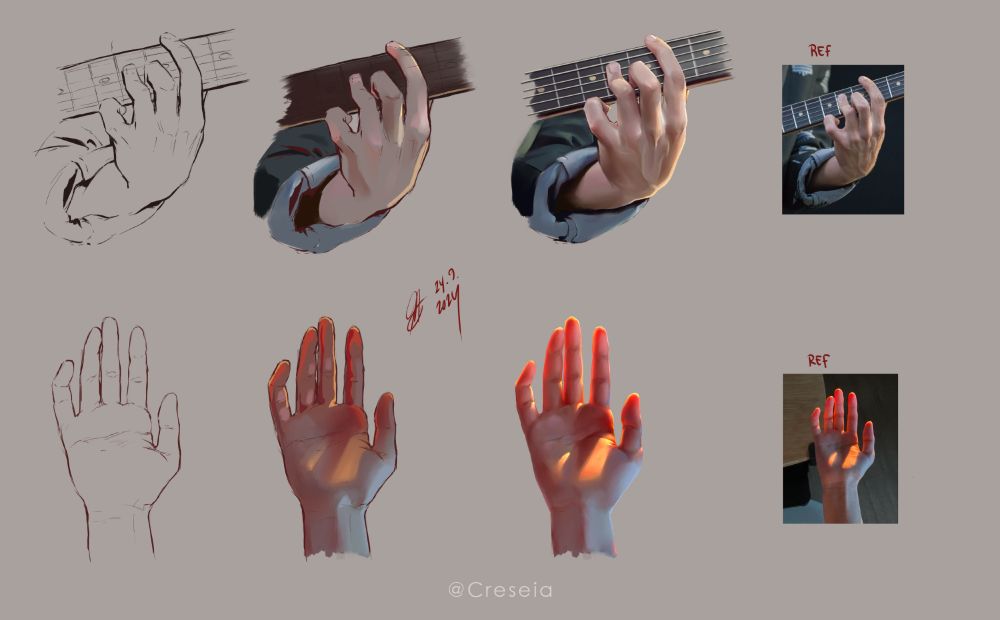 Hand drawing and painting practice