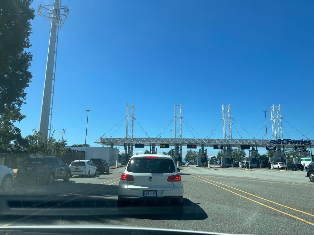 Driving up to the ferry terminal 