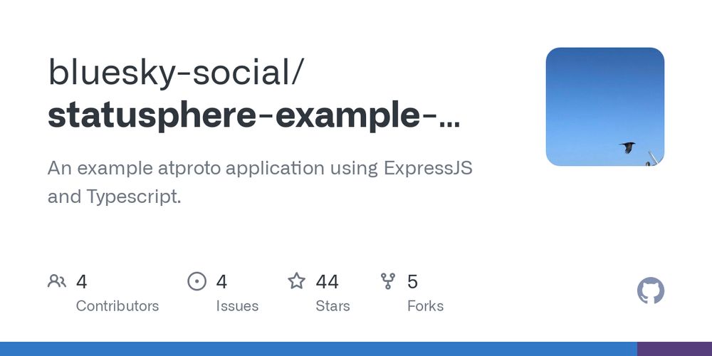 GitHub - bluesky-social/statusphere-example-app: An example atproto application using ExpressJS and Typescript.