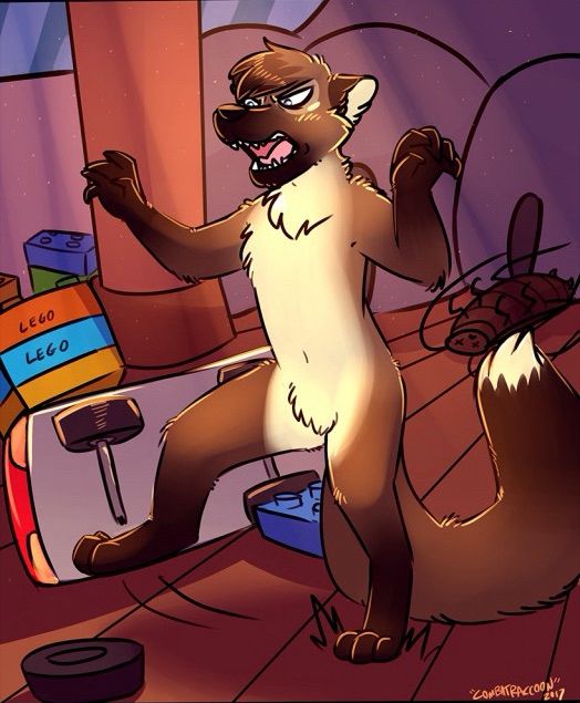 A big marten causes havok in a homes den.