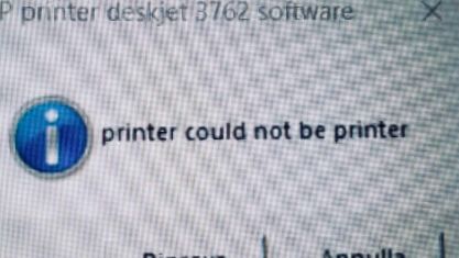 PC notification reads “printer could not be printer”