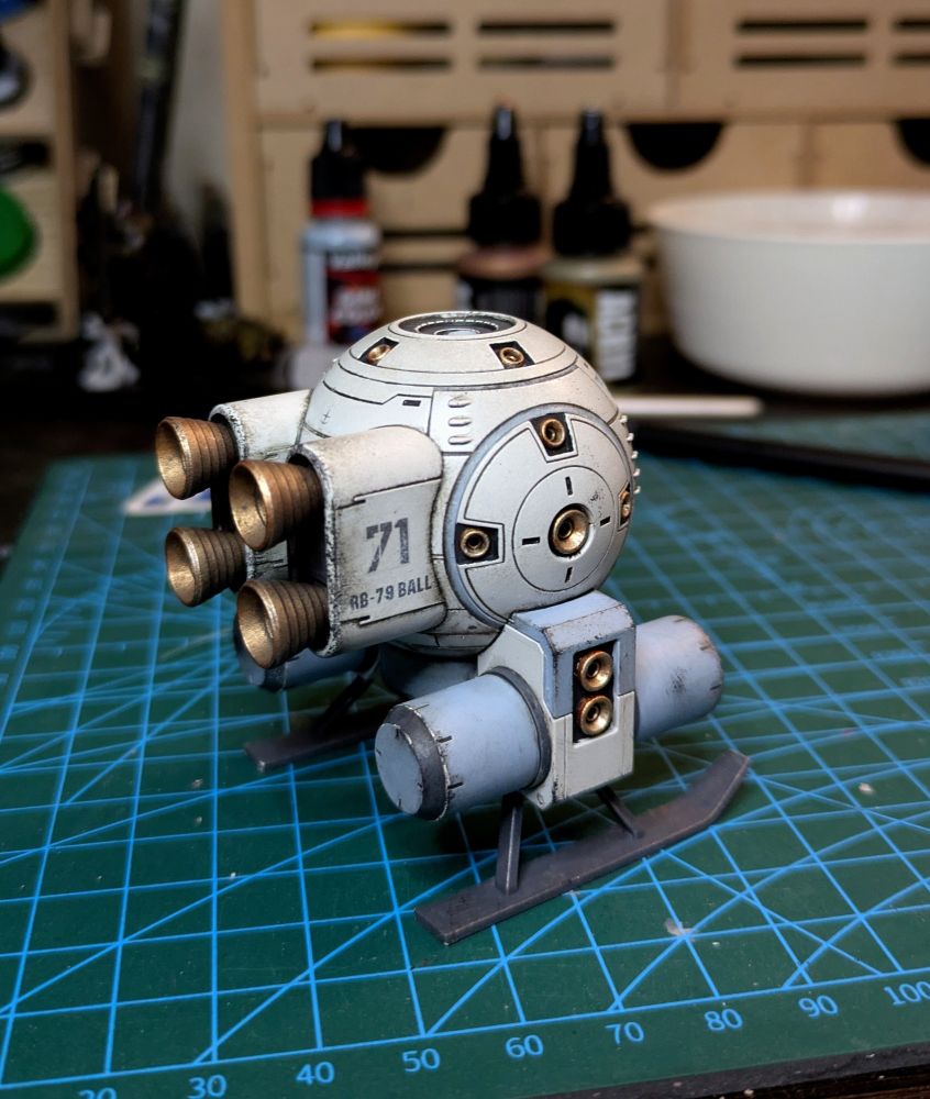 HG Thunderbolt Ball, painted in canon colors and panel lined using Abteilung 502 Starship Filth! 