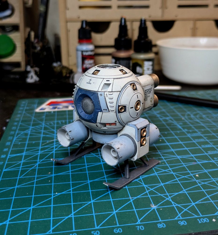 HG Thunderbolt Ball, painted in canon colors and panel lined using Abteilung 502 Starship Filth! 