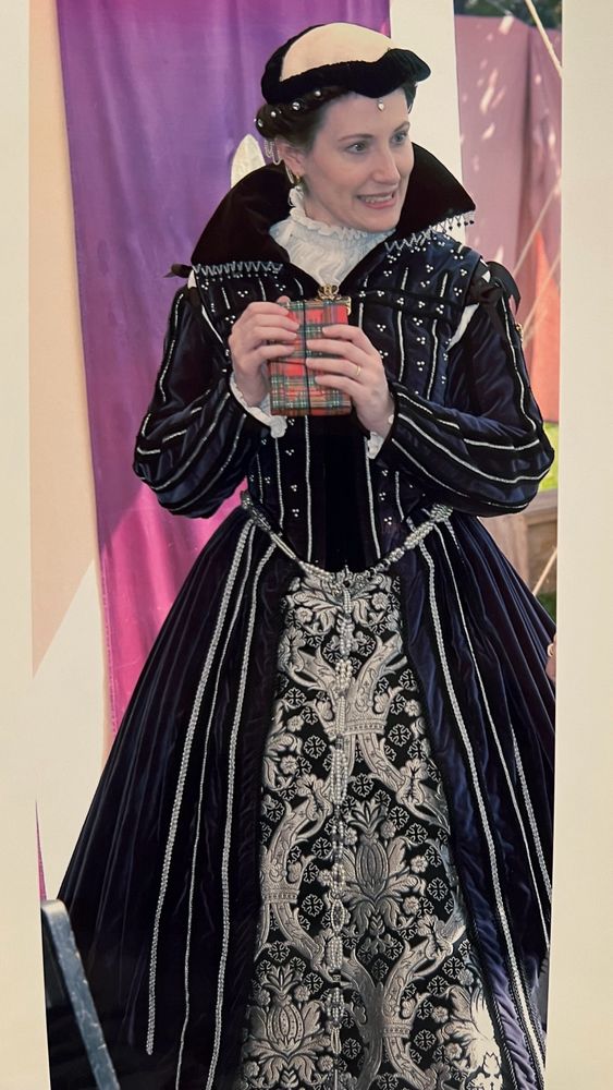 dressed as Mary Queen of Scots