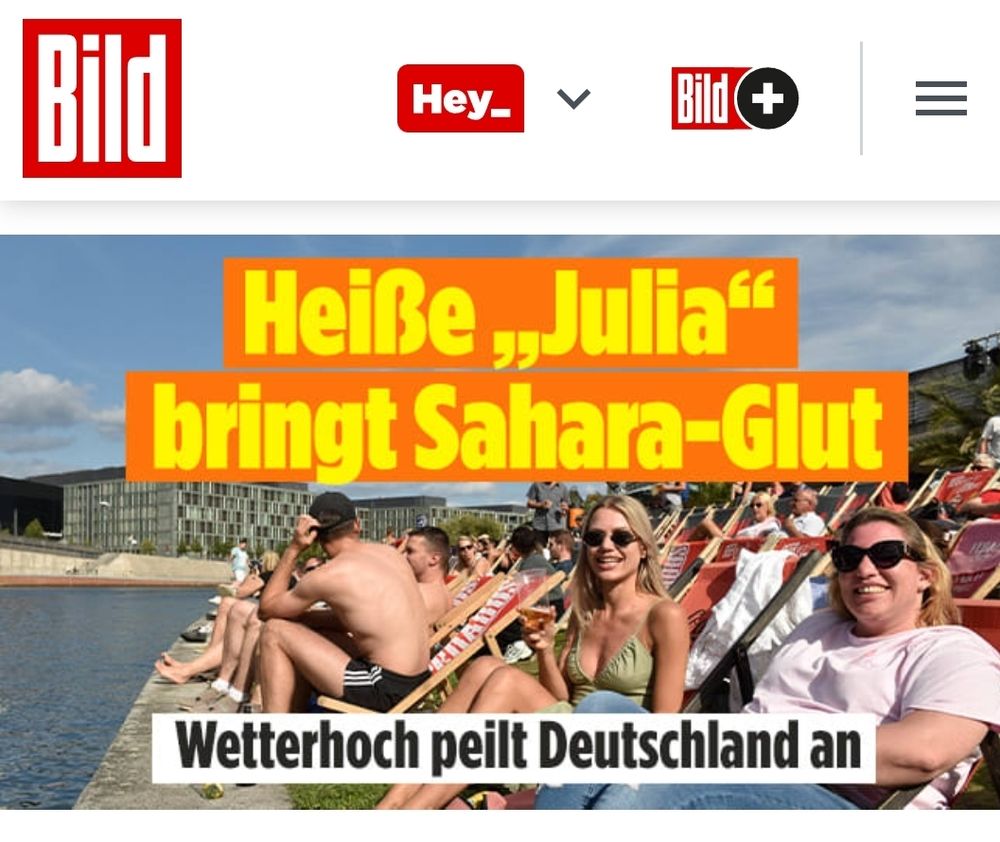 Bild Screenshot
Heiẞe - Julia' bringt Sahara-Glut
 Wetterhoch peilt Deutschland an