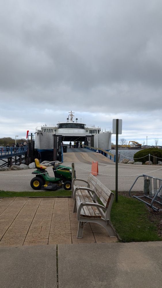 Ferry getting ready to load in Muskegon Michigan 