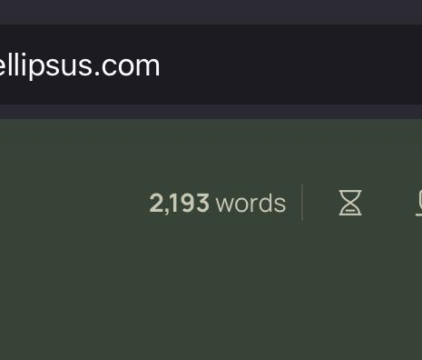 screenshot of a word count from ellipsus of 2,193 words