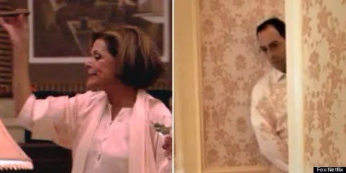 Buster Bluth blending into the wallpaper