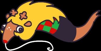 A drawing of Noelle Holiday as a worm on a string.