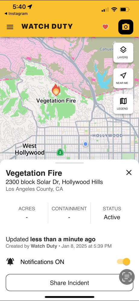New fire in Runyon canyon 