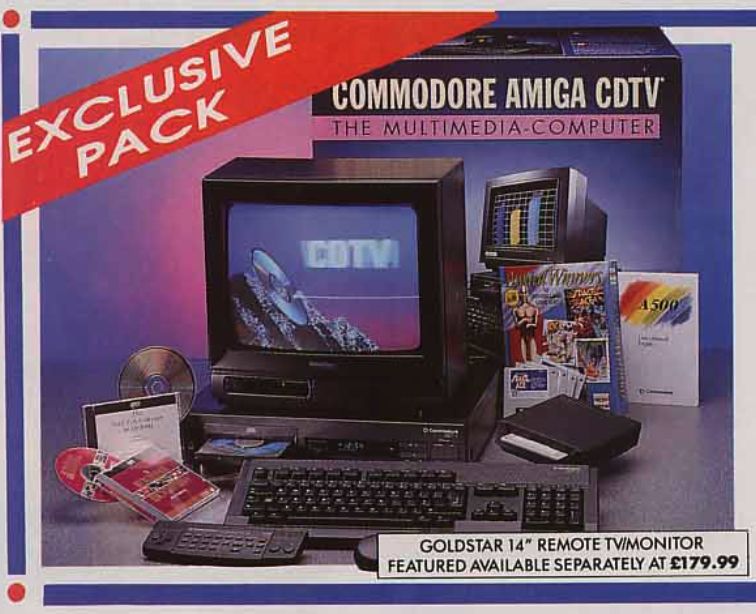 Amiga CDTV with keyboard, monitor, mouse, remote and external floppy.