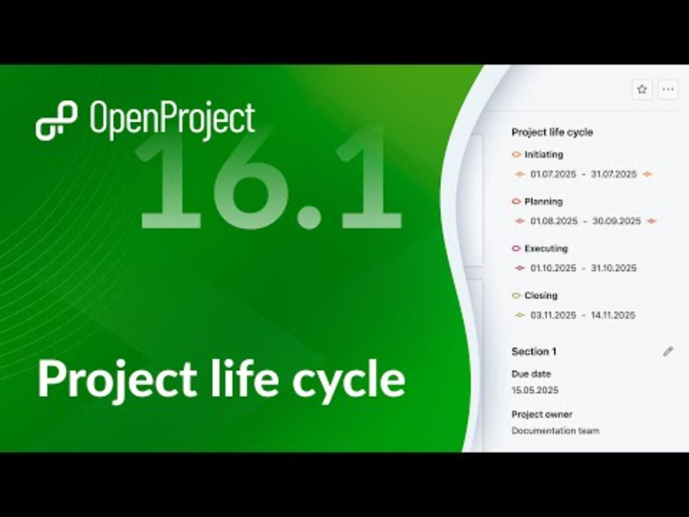 OpenProject Release 16.1: Project life cycle