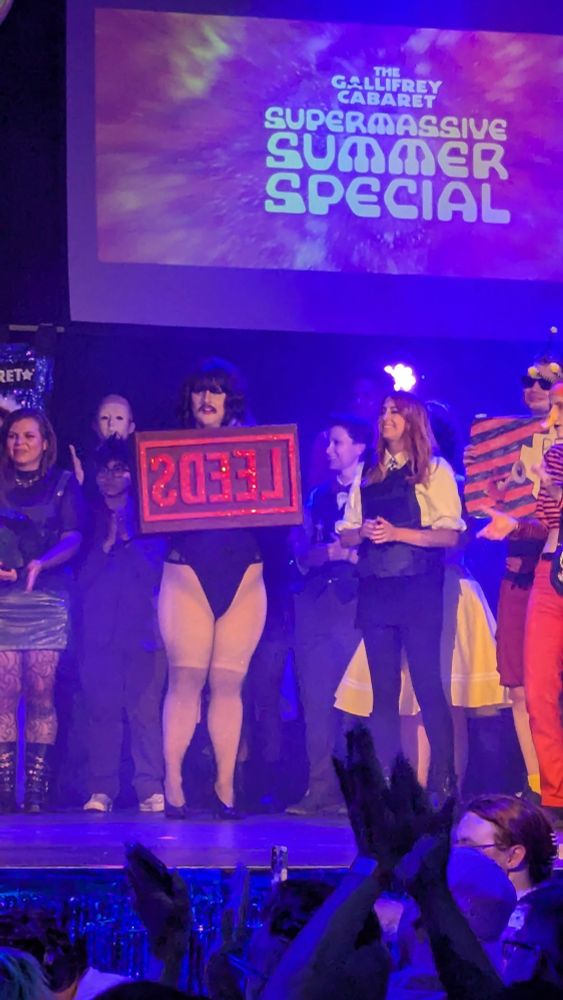 The winner of the costume competition: the Leeds stamp.