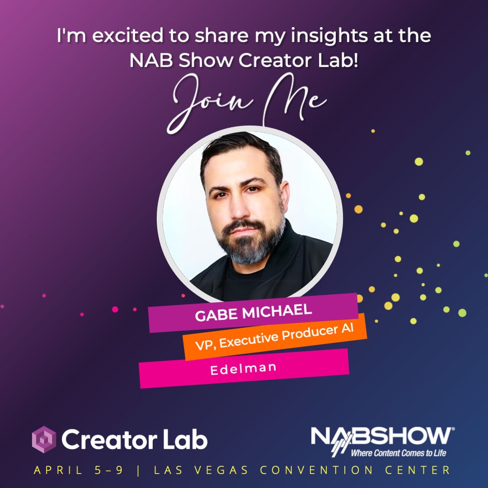 Gabe Michael, vp edelman, speaking at NAB in vegas