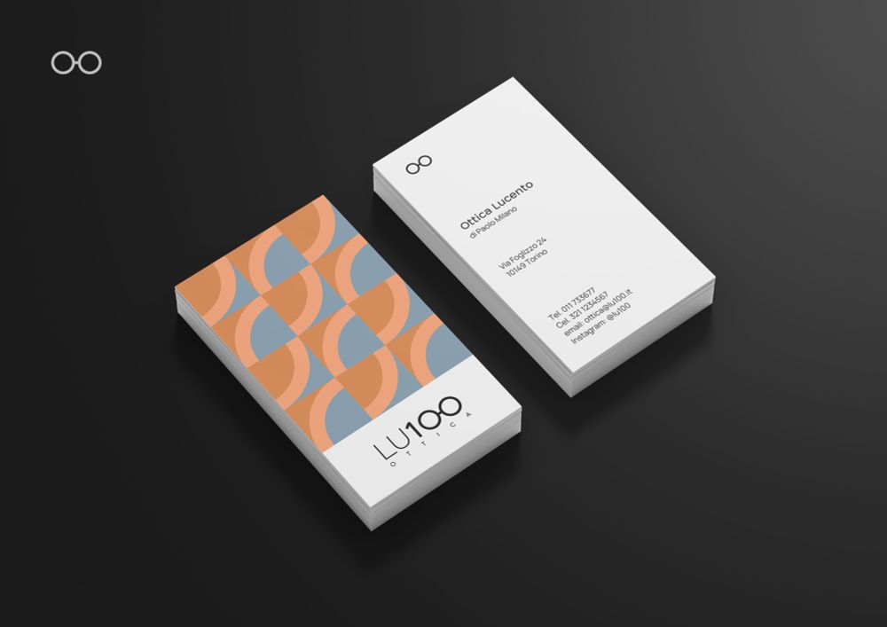 Business card for “Ottica Lucento”, an optician based in Turin, Italy