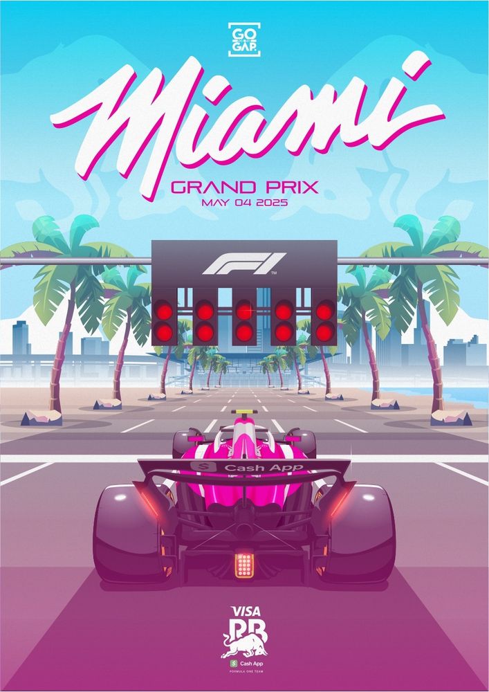 My illustration of the VCARB car for the Miami F1 Grand Prix.