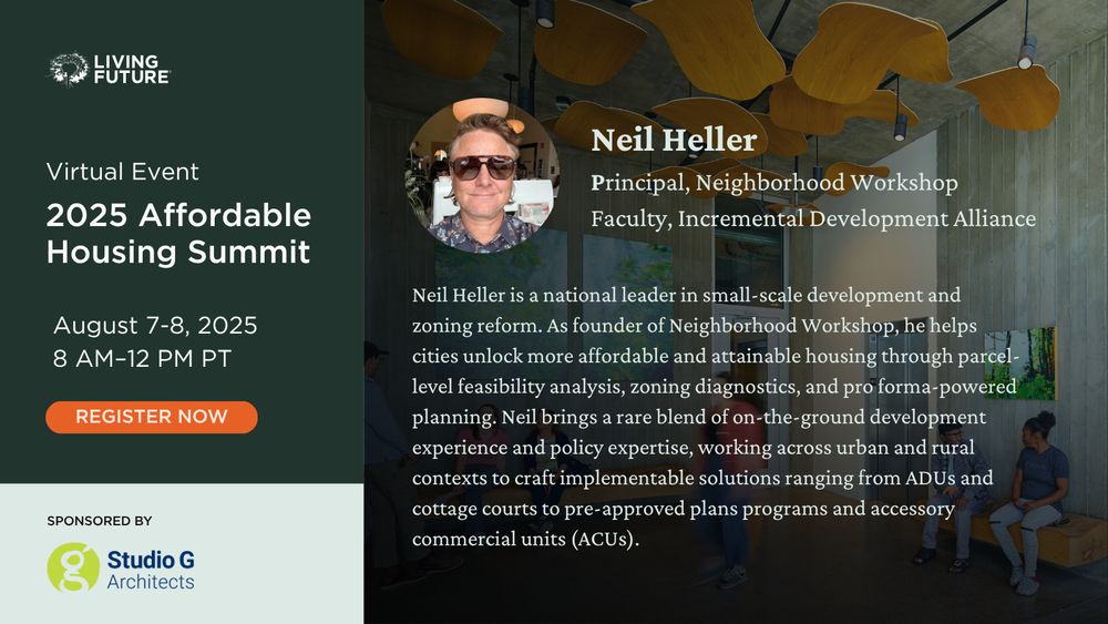 Neil Heller, Principal, Neighborhood Workshop
Faculty at Incremental Development Alliance: Neil Heller is a national leader in small-scale development and zoning reform. As founder of Neighborhood Workshop, he helps cities unlock more affordable and attainable housing through parcel-level feasibility analysis, zoning diagnostics, and pro forma-powered planning. Neil brings a rare blend of on-the-ground development experience and policy expertise, working across urban and rural contexts to craft implementable solutions ranging from ADUs and cottage courts to pre-approved plans programs and accessory commercial units (ACUs).