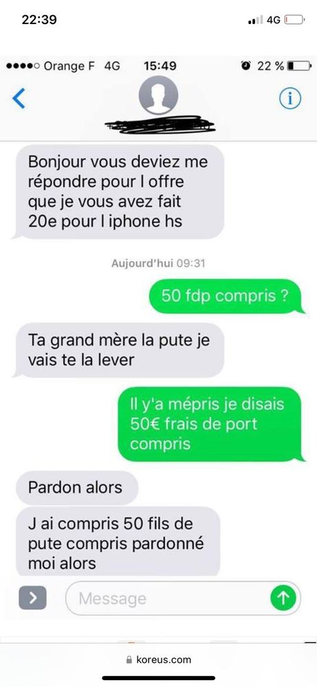 Échange de messages avec confusion sur l'acronyme fdp