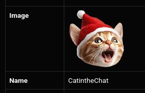 AI generated image of ginger cat with open mouth and santa hat