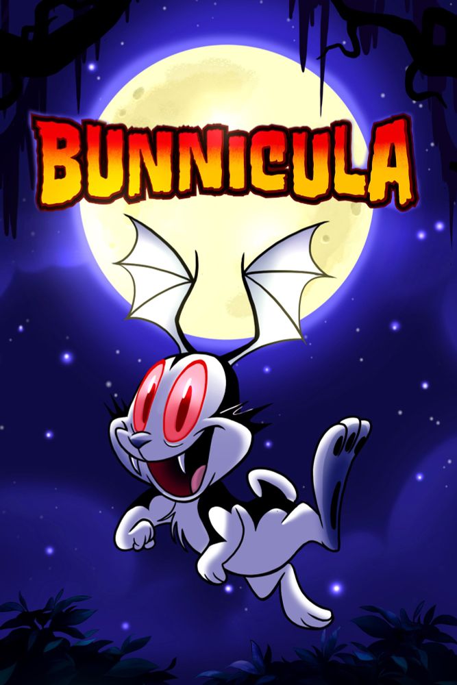 colorful drawing of “Bunnicula”, a rabbit vampire 