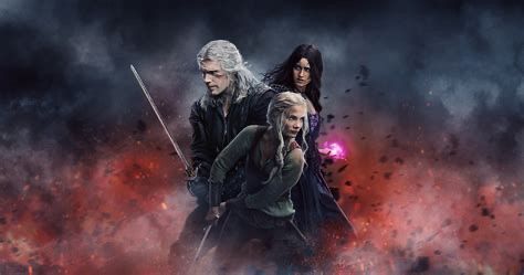 Ciri, Geralt and Yennifer in fighting stances