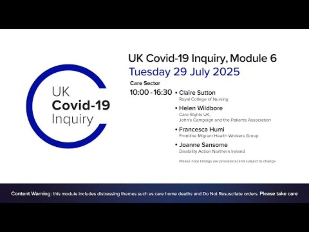 UK Covid 19 Inquiry - Module 6 Hearings - 29 July 2025 PM