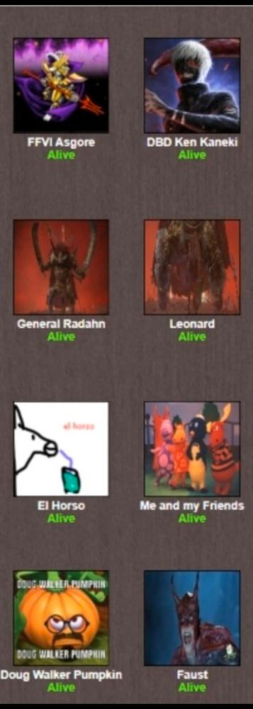 A closer view of a selection of fighters including el horso 