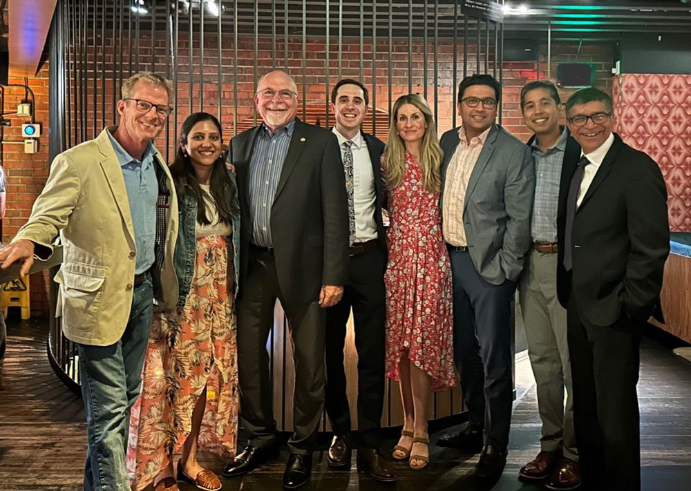 Group photo of the Therapeutics section of the CU Anschutz Division of Gastroenterology and Hepatology. Drs. Augustin Attwell, Kusuma Pokala, Steven Edmundowicz, Blake Niccum, Anna Duloy, Mohammad Bilal, Raj Shah and Sachin Wani.